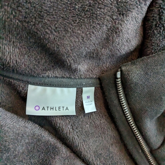 Athleta Cozy Karma Asym Pullover Fleece Black Size Medium - Picture 7 of 8